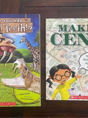 Kids Non-Fiction Scholastic Bundle, Books for Learning Count Money & Animals